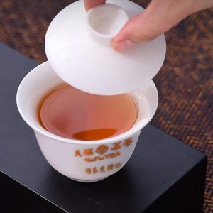 天福茗茶功夫茶具套装家用简约陶瓷盖碗茶杯